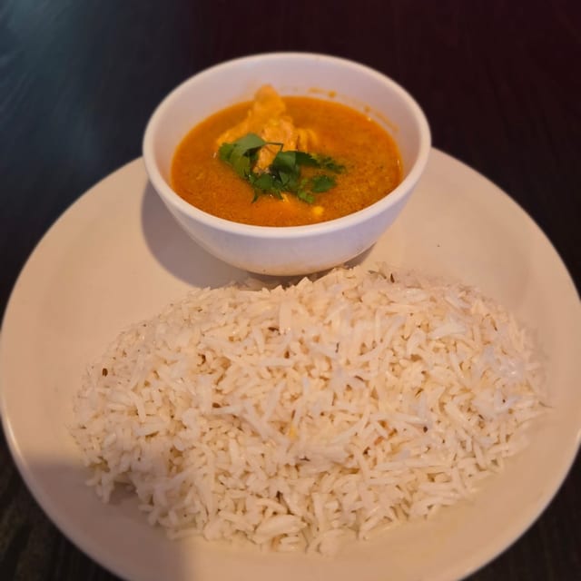 Chicken Curry and Basmati Rice.