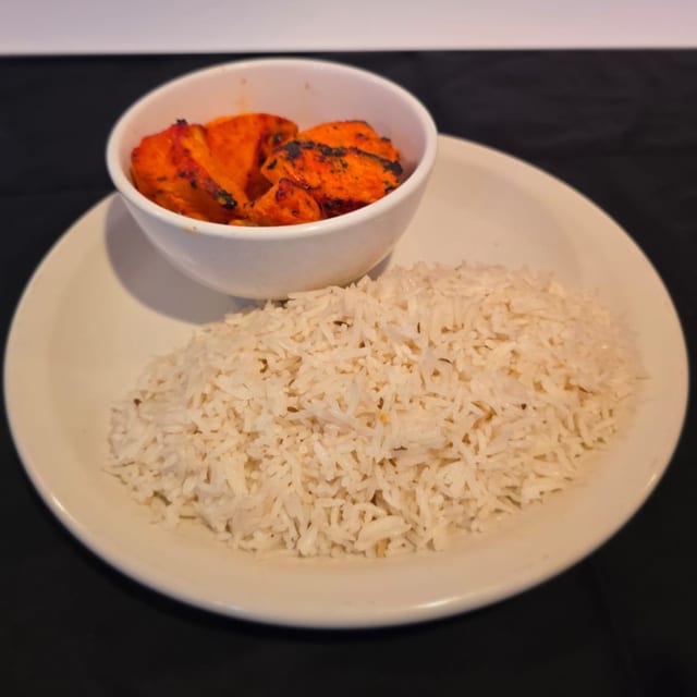 Tandoori Chicken and Basmati Rice.